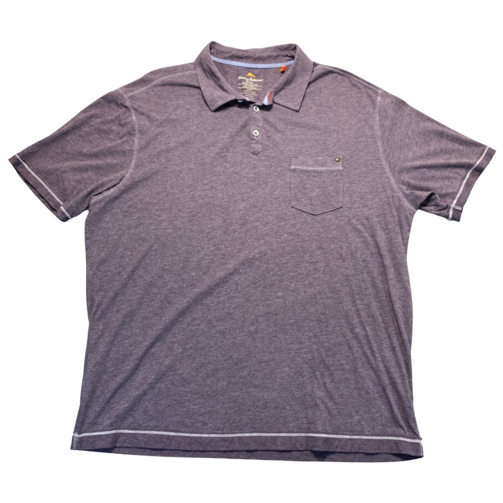 Tommy Bahama Jeans Mens XL Purple Heathered Pocket Polo Shirt